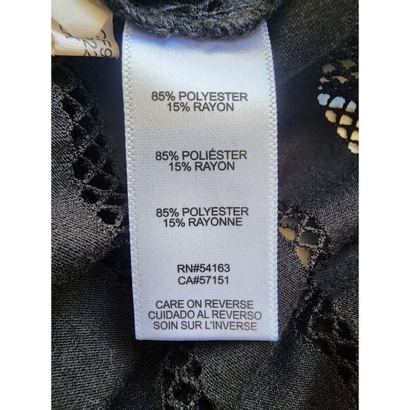 Calvin Klein Swimwear Dress Womens L XL Black Mesh Stripe Sheer Beach Cover Up - Picture 10 of 15